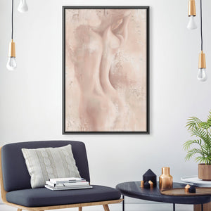 Immersed, Blush Canvas Art 30 x 45cm / Unframed Canvas Print Clock Canvas