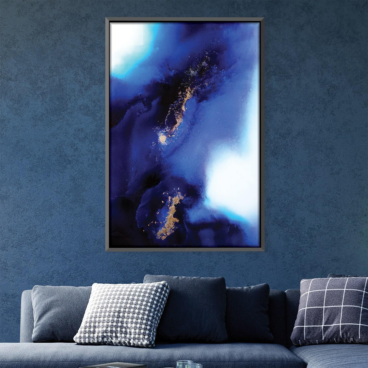 Indigo Expanse Canvas Art Clock Canvas