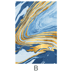 Indigo Flow Canvas Art B / 40 x 60cm / Unframed Canvas Print Clock Canvas