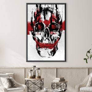 Ink Skull Canvas Art 30 x 45cm / Unframed Canvas Print Clock Canvas