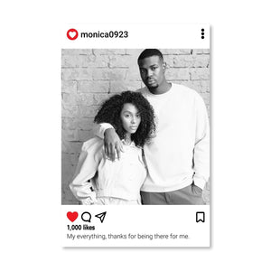 Insta Post Canvas Art 30 x 45cm / Standard Gallery Wrap Clock Canvas