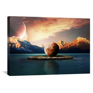 Island Canvas Art 45 x 30cm / Unframed Canvas Print Clock Canvas
