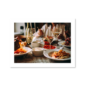 Italian Dinner Print Art Clock Canvas