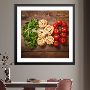 Italy Cuisine Print Art Clock Canvas