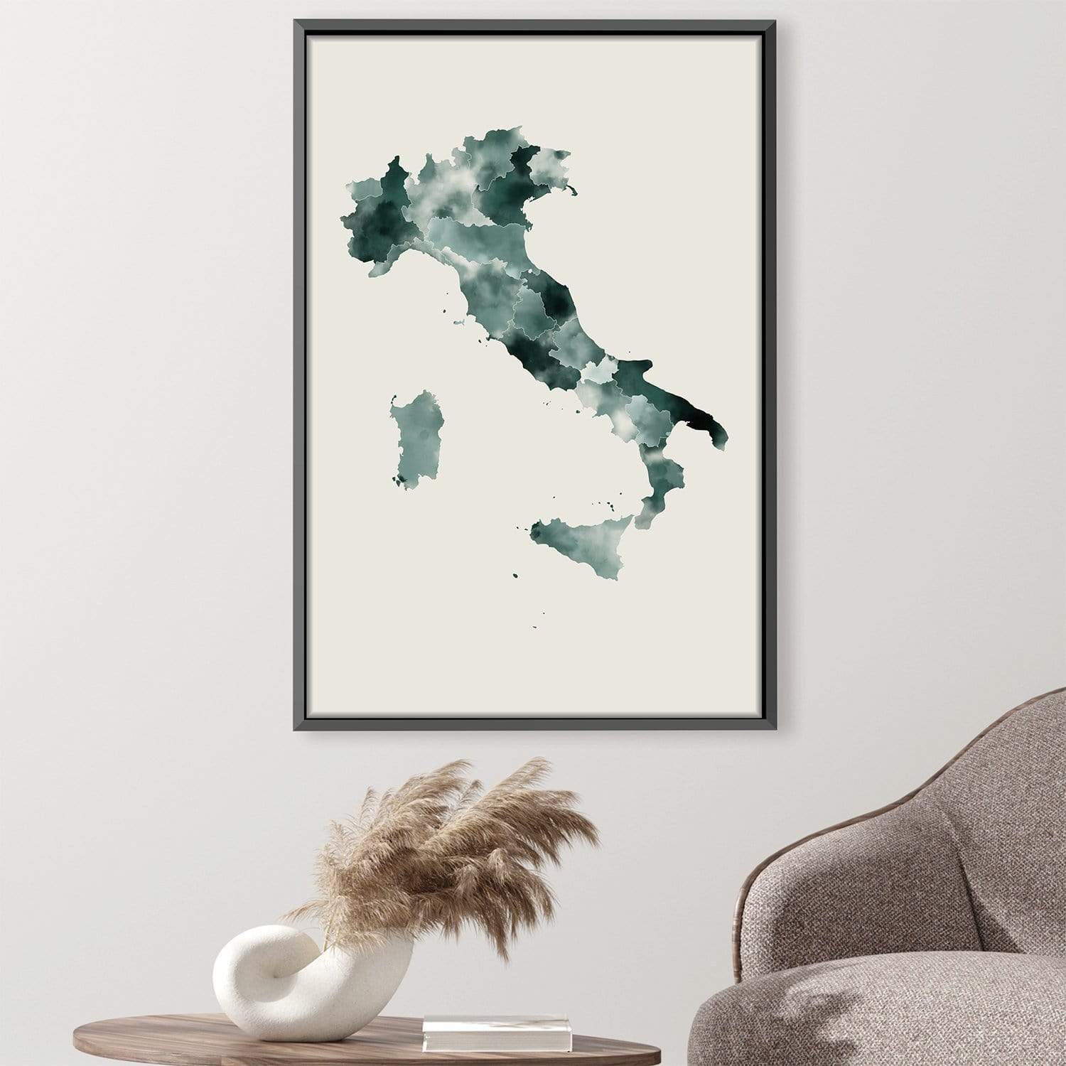 Italy Watercolor Canvas Art Clock Canvas