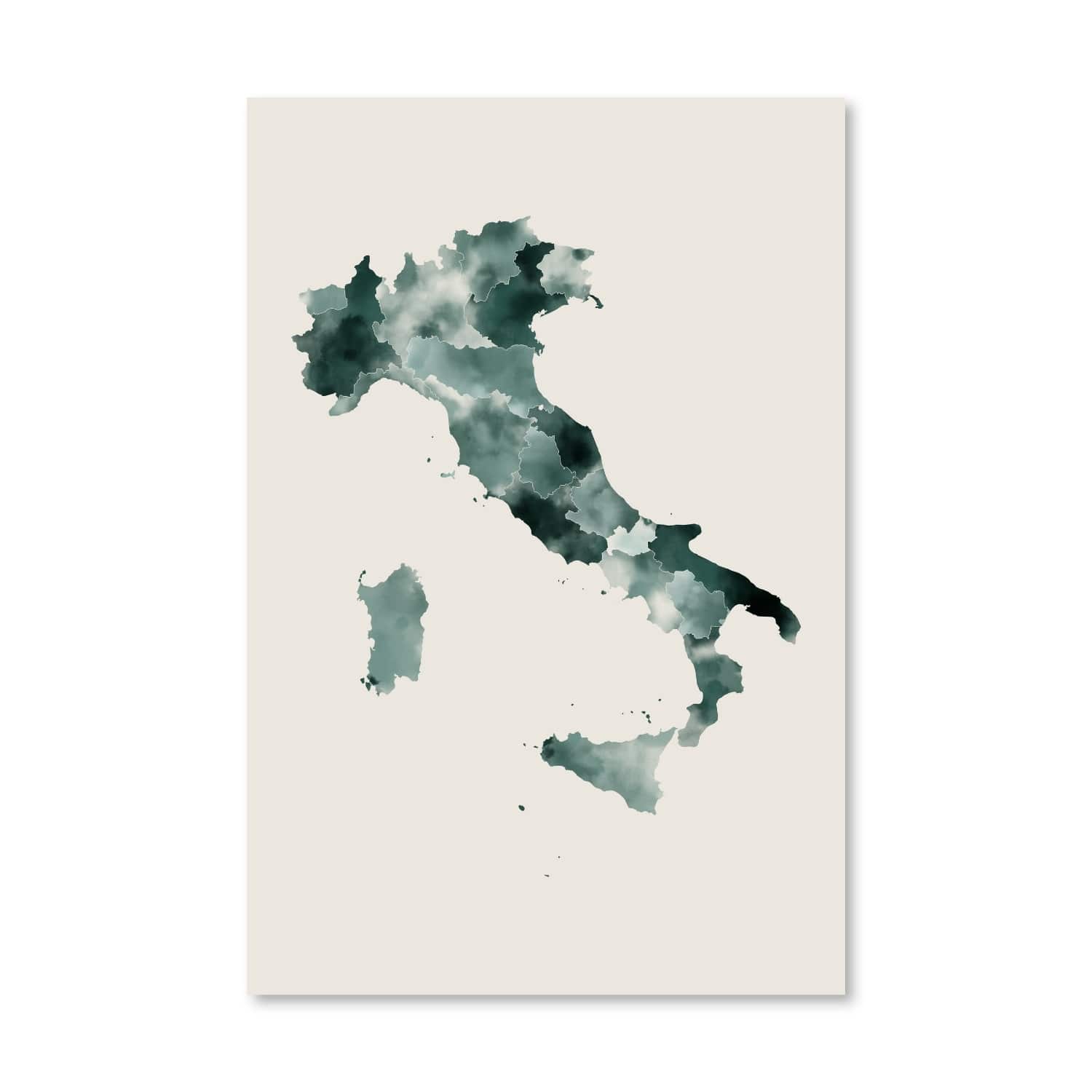Italy Watercolor Canvas Art Clock Canvas
