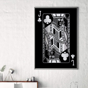 Jack of Clubs - Silver Clock Canvas