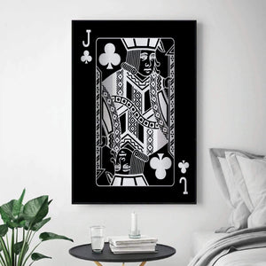 Jack of Clubs - Silver Clock Canvas