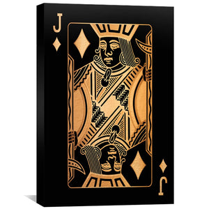 Jack of Diamonds - Gold Canvas Art 30 x 45cm / Standard Gallery Wrap Clock Canvas