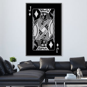 Jack of Diamonds - Silver Canvas Art Clock Canvas