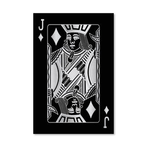 Jack of Diamonds - Silver Canvas Art Clock Canvas