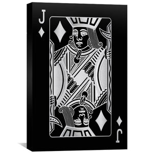 Jack of Diamonds - Silver Canvas Art 30 x 45cm / Standard Gallery Wrap Clock Canvas