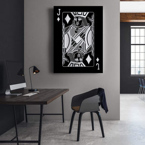 Jack of Diamonds - Silver Clock Canvas