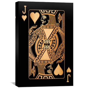 Jack of Hearts - Gold Canvas Art 30 x 45cm / Standard Gallery Wrap Clock Canvas