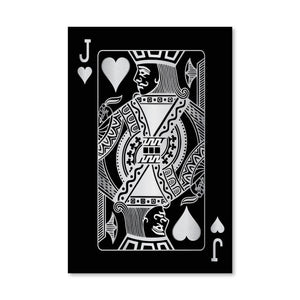 Jack of Hearts - Silver Canvas Art Clock Canvas