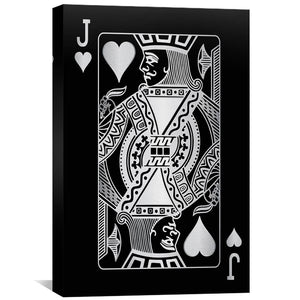 Jack of Hearts - Silver Canvas Art 30 x 45cm / Standard Gallery Wrap Clock Canvas