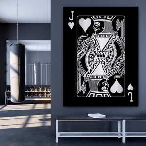 Jack of Hearts - Silver Clock Canvas