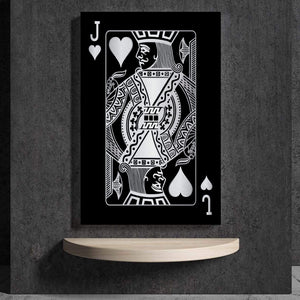 Jack of Hearts - Silver Clock Canvas
