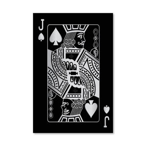 Jack of Spades - Silver Canvas Art Clock Canvas