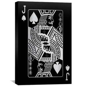 Jack of Spades - Silver Canvas Art 30 x 45cm / Standard Gallery Wrap Clock Canvas