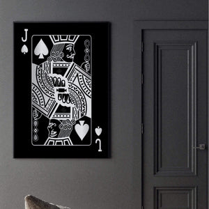Jack of Spades - Silver Clock Canvas