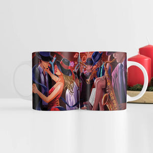 Jazz Nights Mug Mug White Clock Canvas