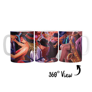 Jazz Nights Mug Mug White Clock Canvas
