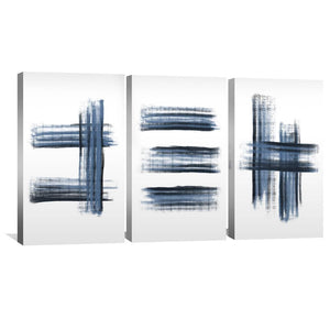 Kashmir Brush Canvas Art Set of 3 / 40 x 60cm / Unframed Canvas Print Clock Canvas