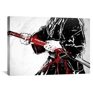 Katana Man Canvas Art Clock Canvas