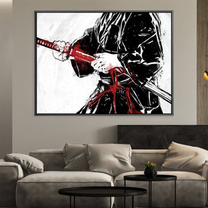 Katana Man Canvas Art 45 x 30cm / Unframed Canvas Print Clock Canvas