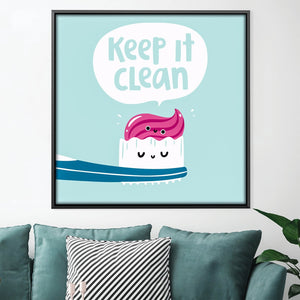 Keep It Clean Canvas Art Clock Canvas