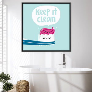 Keep It Clean Canvas Art Clock Canvas