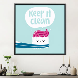 Keep It Clean Canvas Art Clock Canvas