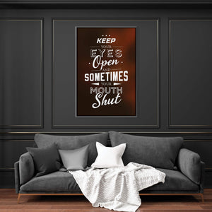 Keep Your Eyes Opened Clock Canvas