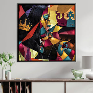 King and Queen In Shapes Canvas Art Clock Canvas