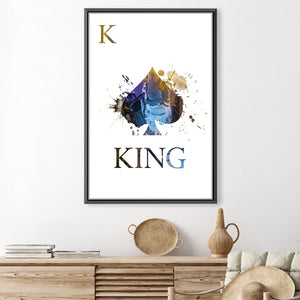 King of Abstract Canvas Art 30 x 45cm / Unframed Canvas Print Clock Canvas