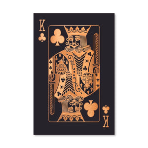 King of Clubs - Gold Canvas Art Clock Canvas