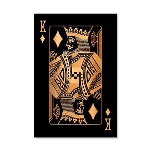 King of Diamonds - Gold Canvas Art Clock Canvas