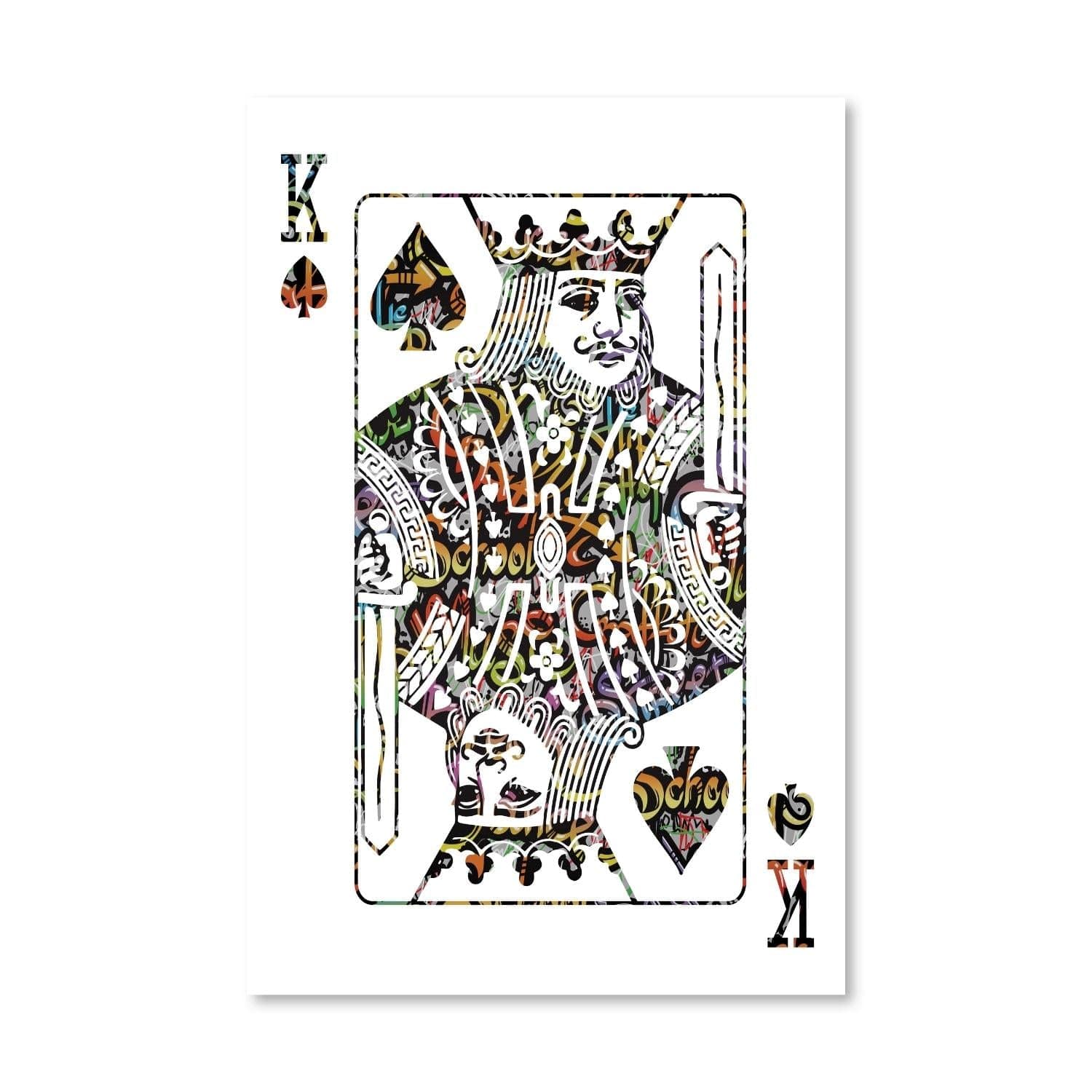 King of Spades - Graffiti Canvas Art Clock Canvas