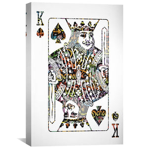 King of Spades - Graffiti Canvas Art 30 x 45cm / Unframed Canvas Print Clock Canvas