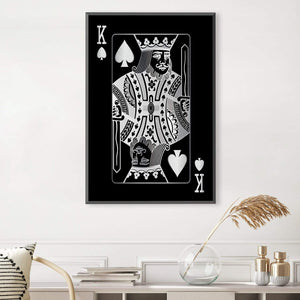 King of Spades - Silver Canvas Art Clock Canvas