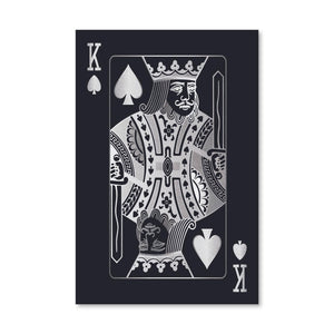 King of Spades - Silver Canvas Art Clock Canvas
