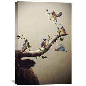 Kingfishers 1 Canvas Art Clock Canvas