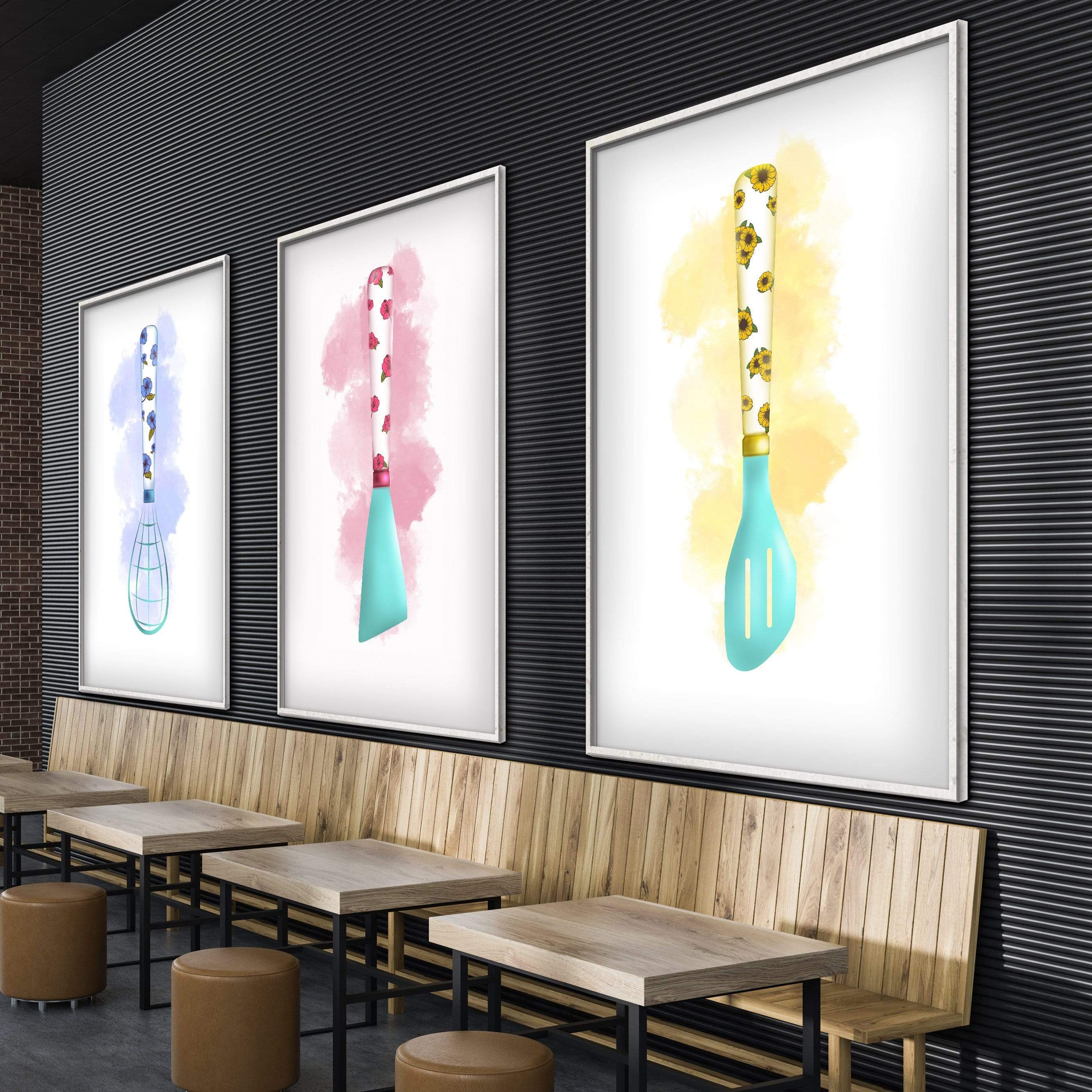 Kitchen Pastels Canvas Art Clock Canvas