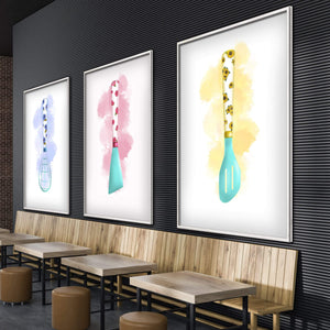 Kitchen Pastels Canvas Art Clock Canvas