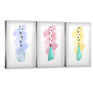 Kitchen Pastels Canvas Art Clock Canvas