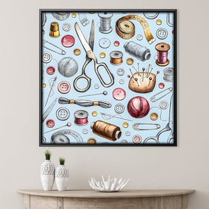 Knit Essentials Canvas Art Clock Canvas