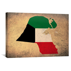 Kuwait Canvas Art 45 x 30cm / Unframed Canvas Print Clock Canvas