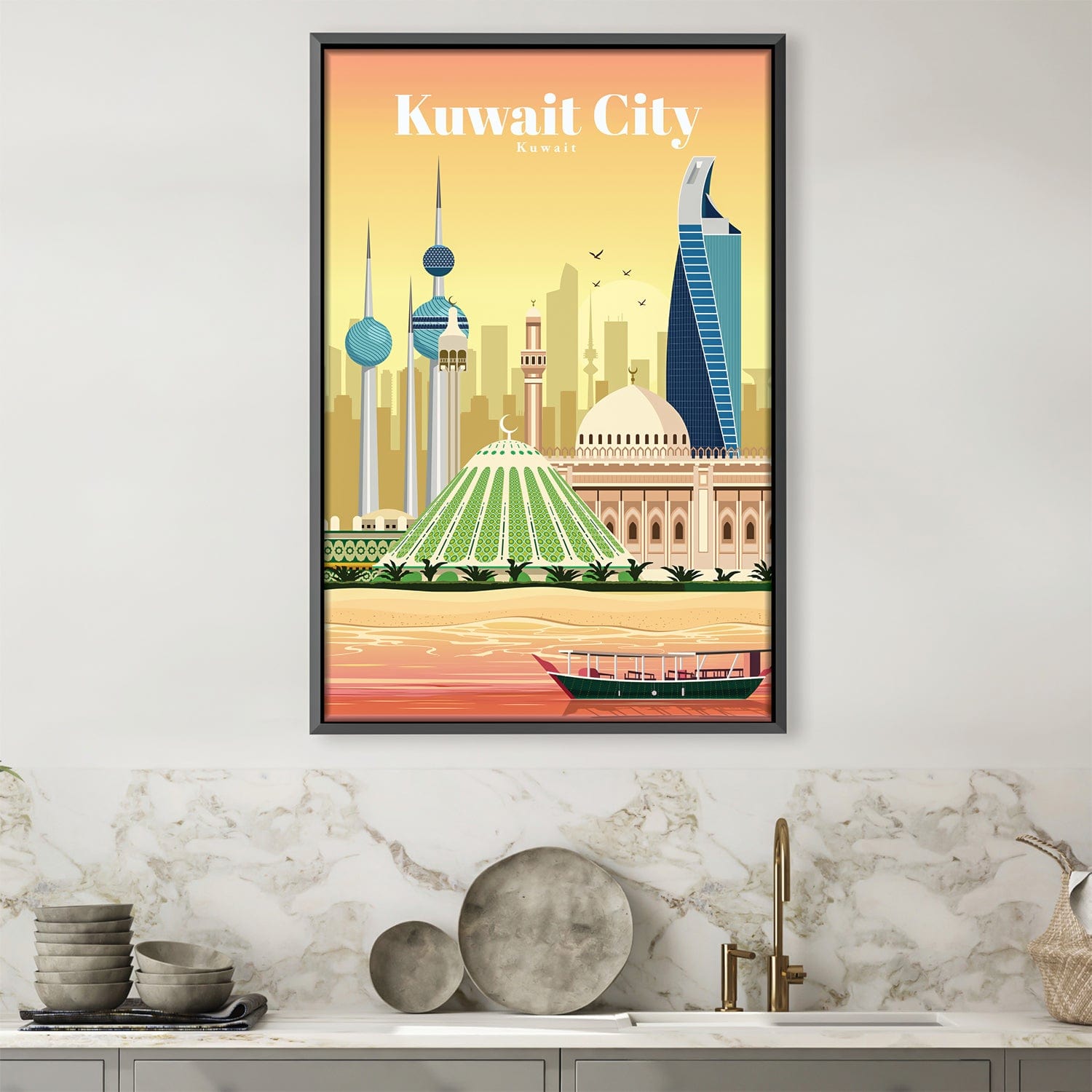 Kuwait Canvas - Studio 324 Art Clock Canvas
