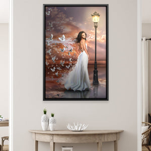 Lady and The Doves Canvas Art Clock Canvas